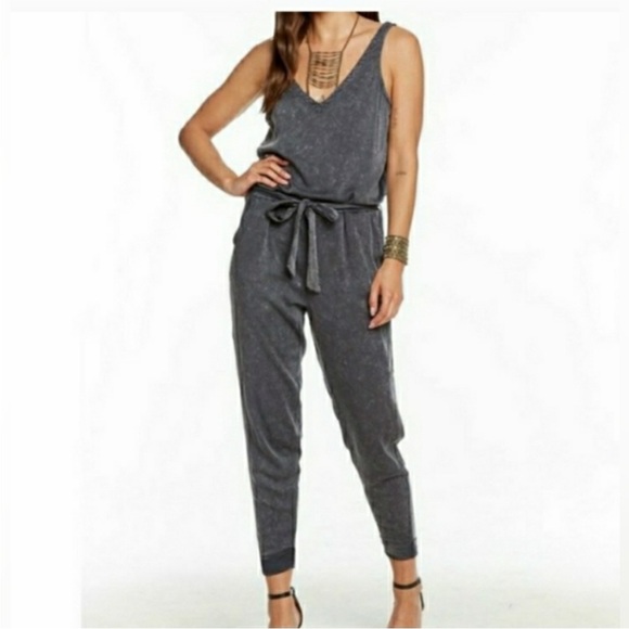 Revolve Chaser Heirloom Acid Wash Gray Jumpsuit small - Picture 3 of 10